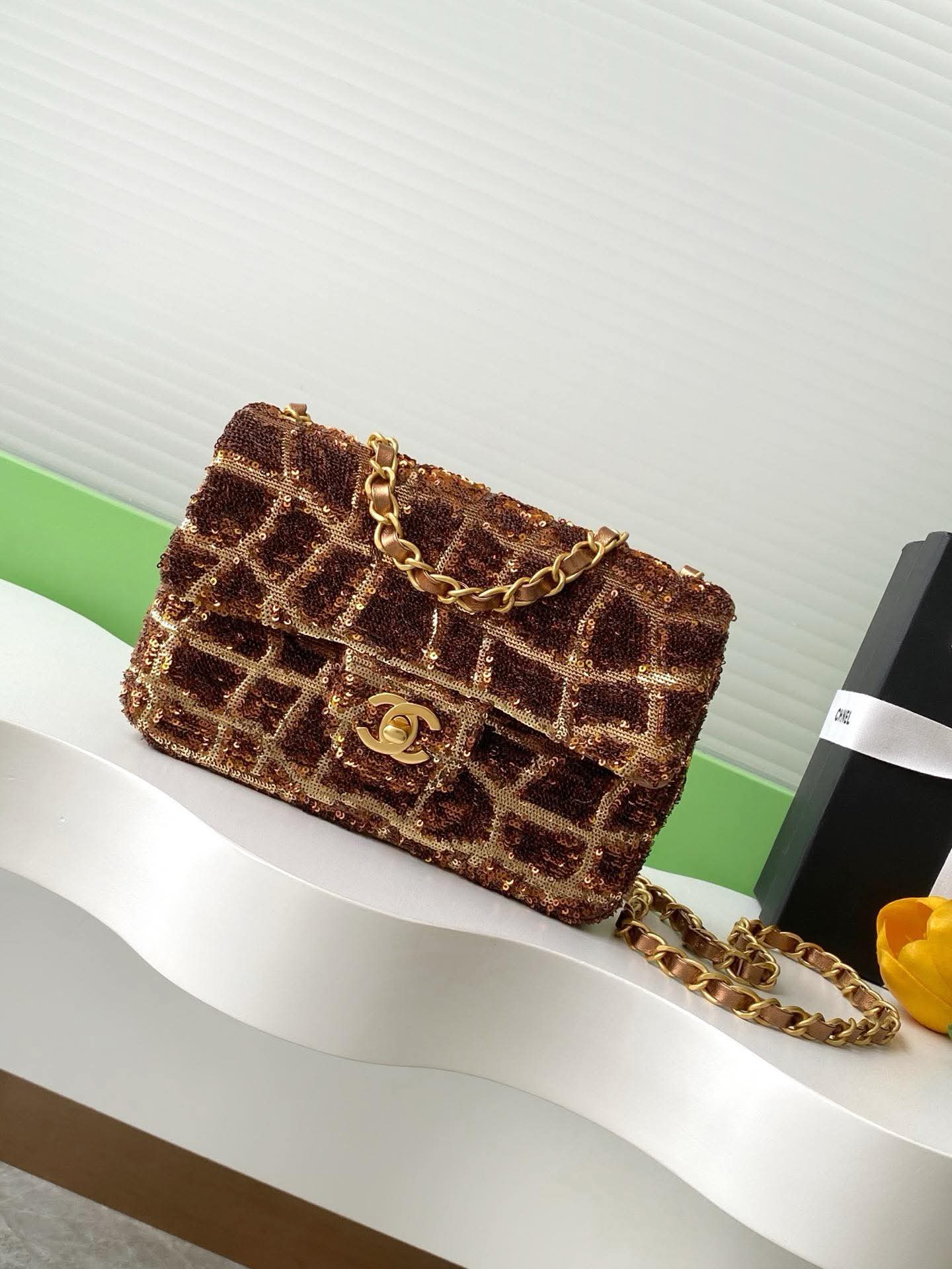 Chanel Sequin East-West Flap bag