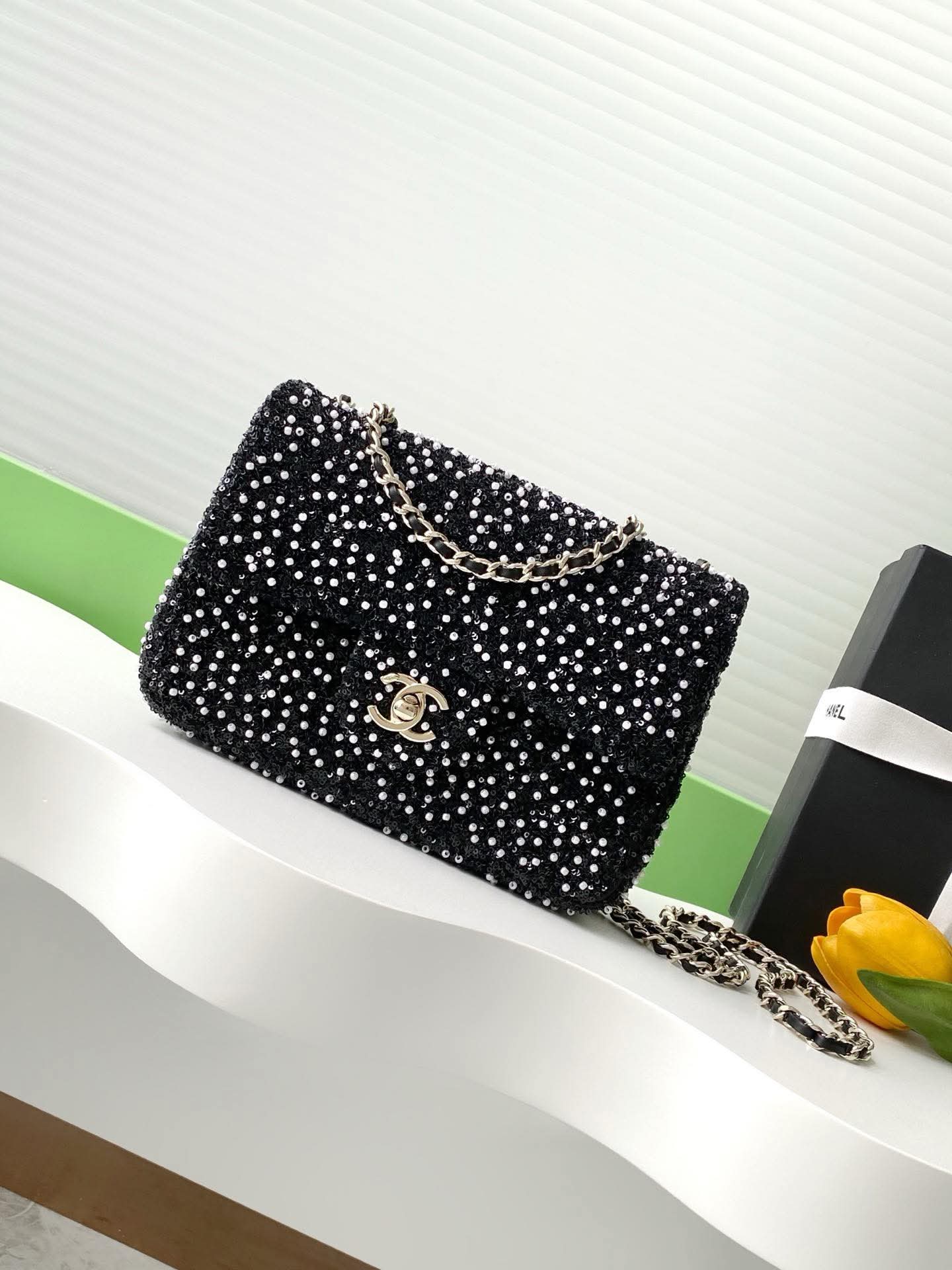 Chanel Sequin East-West Flap bag
