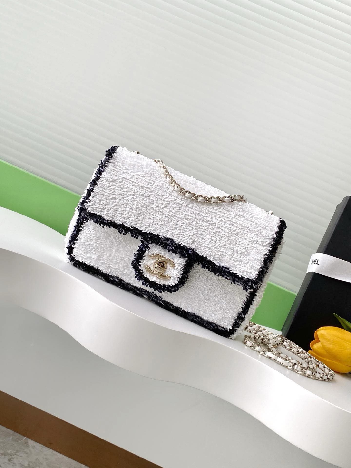 Chanel Sequin East-West Flap bag