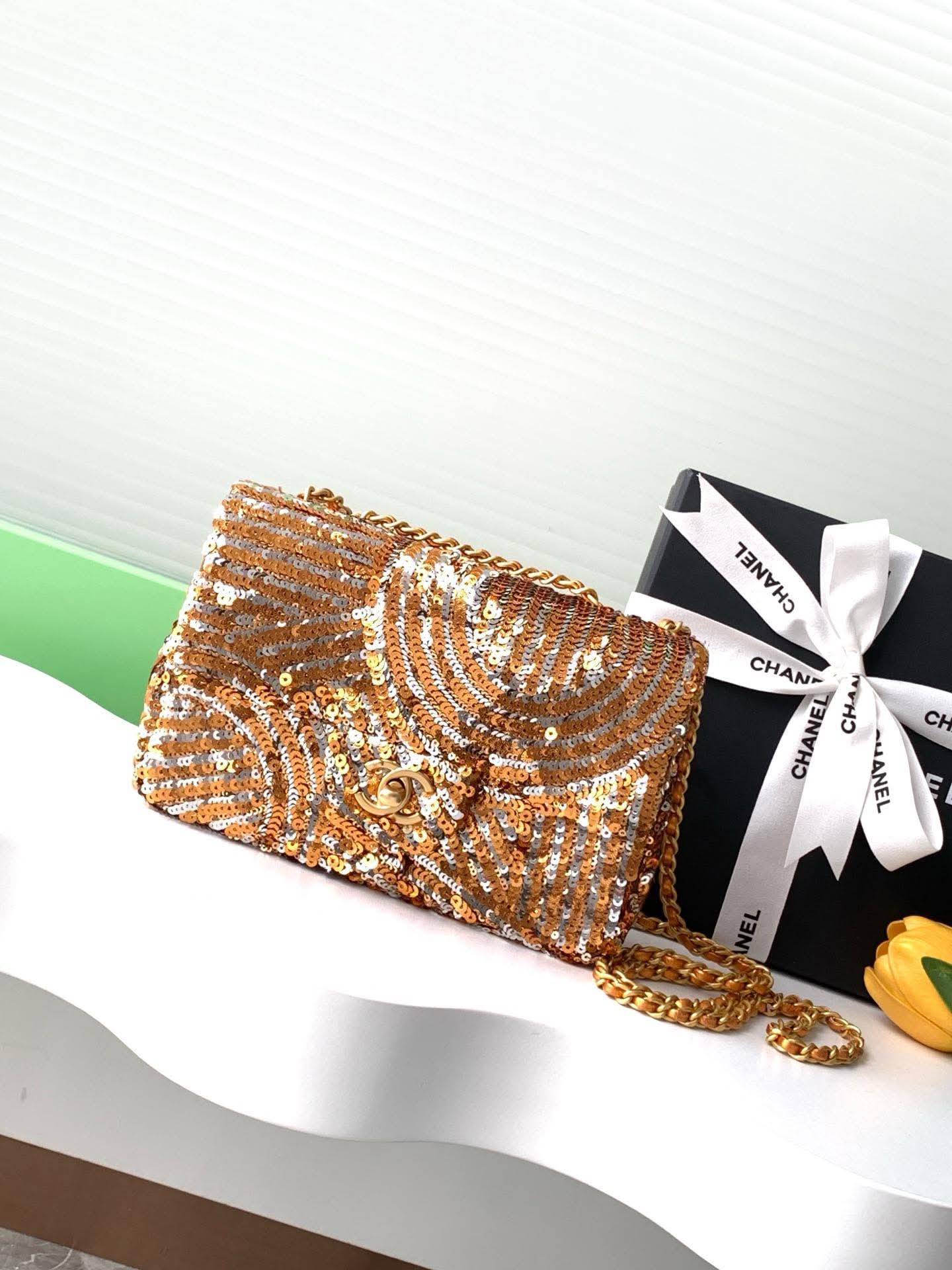 Chanel Sequin East-West Flap bag