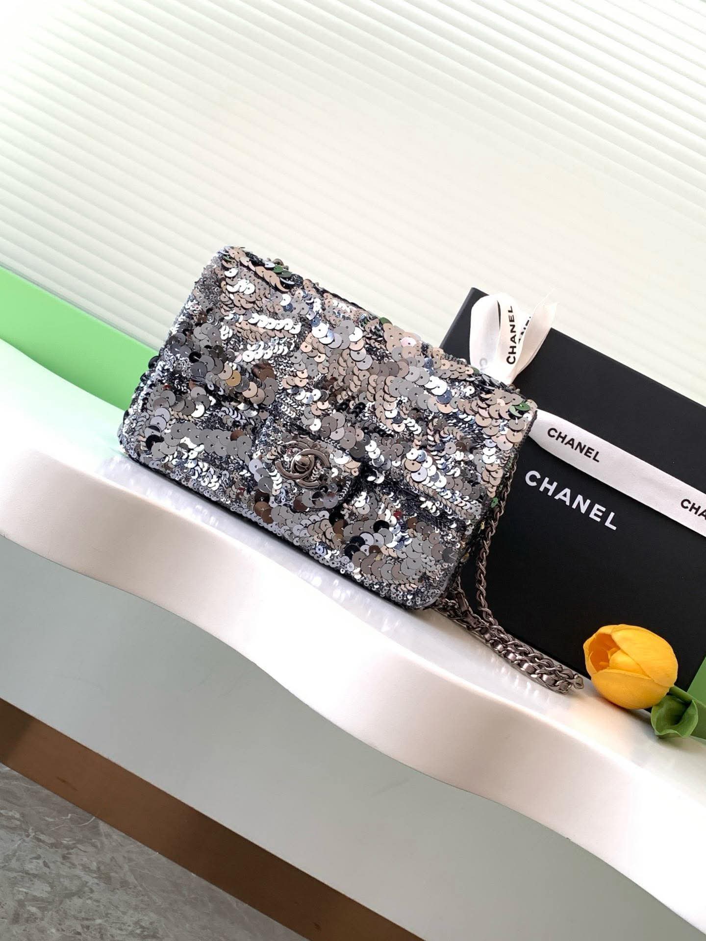 Chanel Sequin East-West Flap bag
