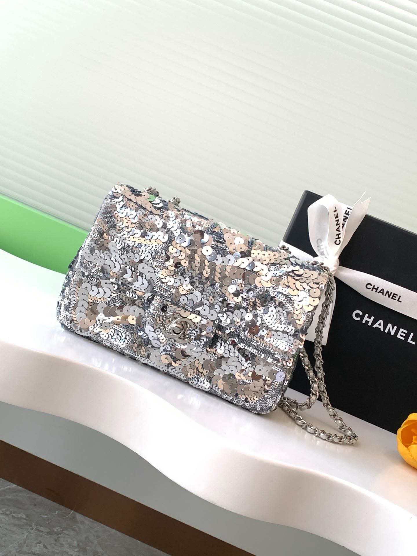 Chanel Sequin East-West Flap bag